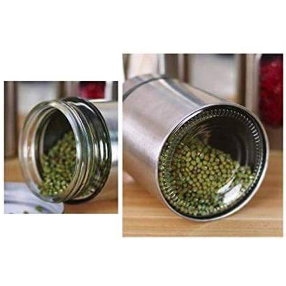 2359 Stainless Steel Jar With Visible Container Glass Window & Airtight Lid (Pack of 3) (325ml,500ml,740ml) - SkyShopy 2359 Stainless Steel Jar With Visible Container Glass Window & Airtight Lid (Pack of 3) (325ml,500ml,740ml) - SkyShopy